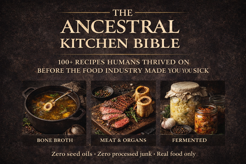 Inside The Ancestral Kitchen Bible: bone broth, meat and organs, fermented foods